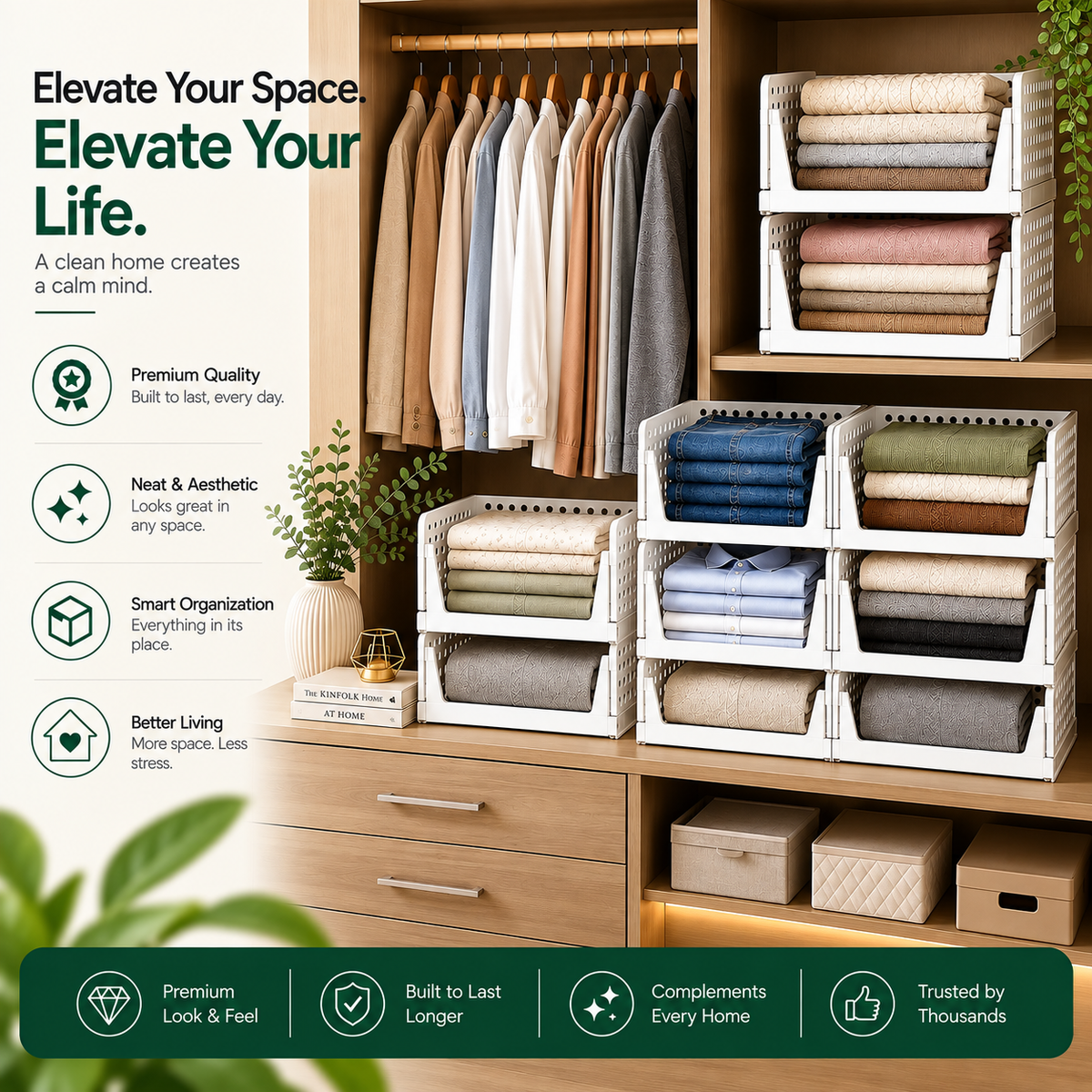 Multipurpose Space Saver Storage Organizer (Pack of 2)