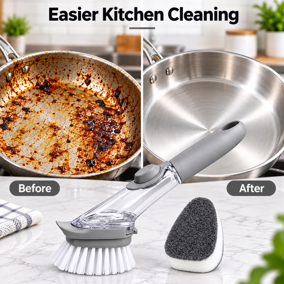 All in one Cleaning Brush with Detergent Dispenser