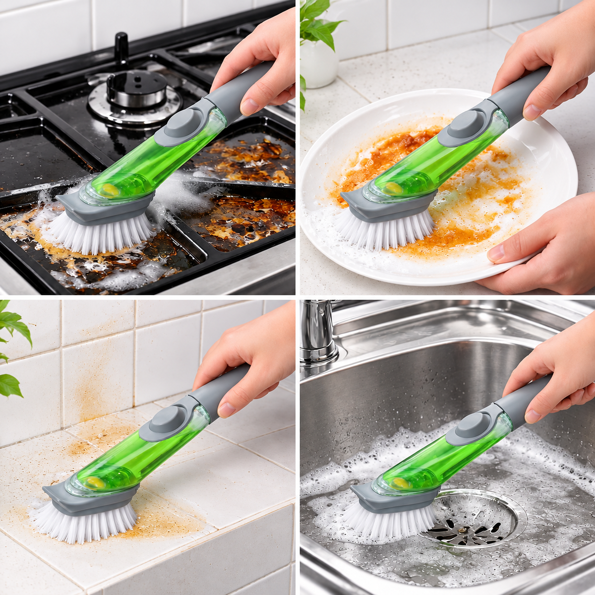 All in one Cleaning Brush with Detergent Dispenser