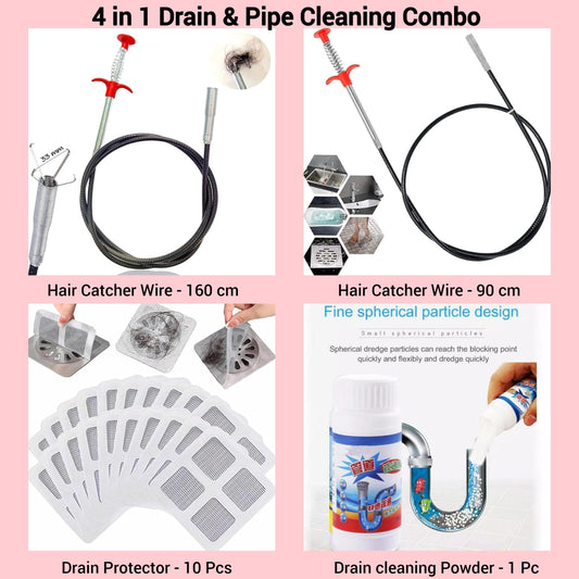 4-in-1 Drain and Pipe Cleaning Combo